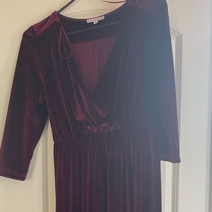 Burgundy velvet dress